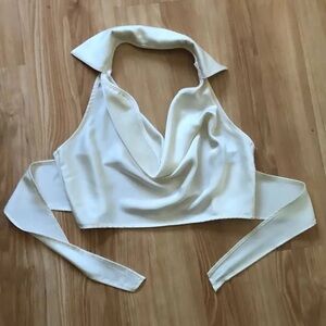 Kittenish Cream Halter Top